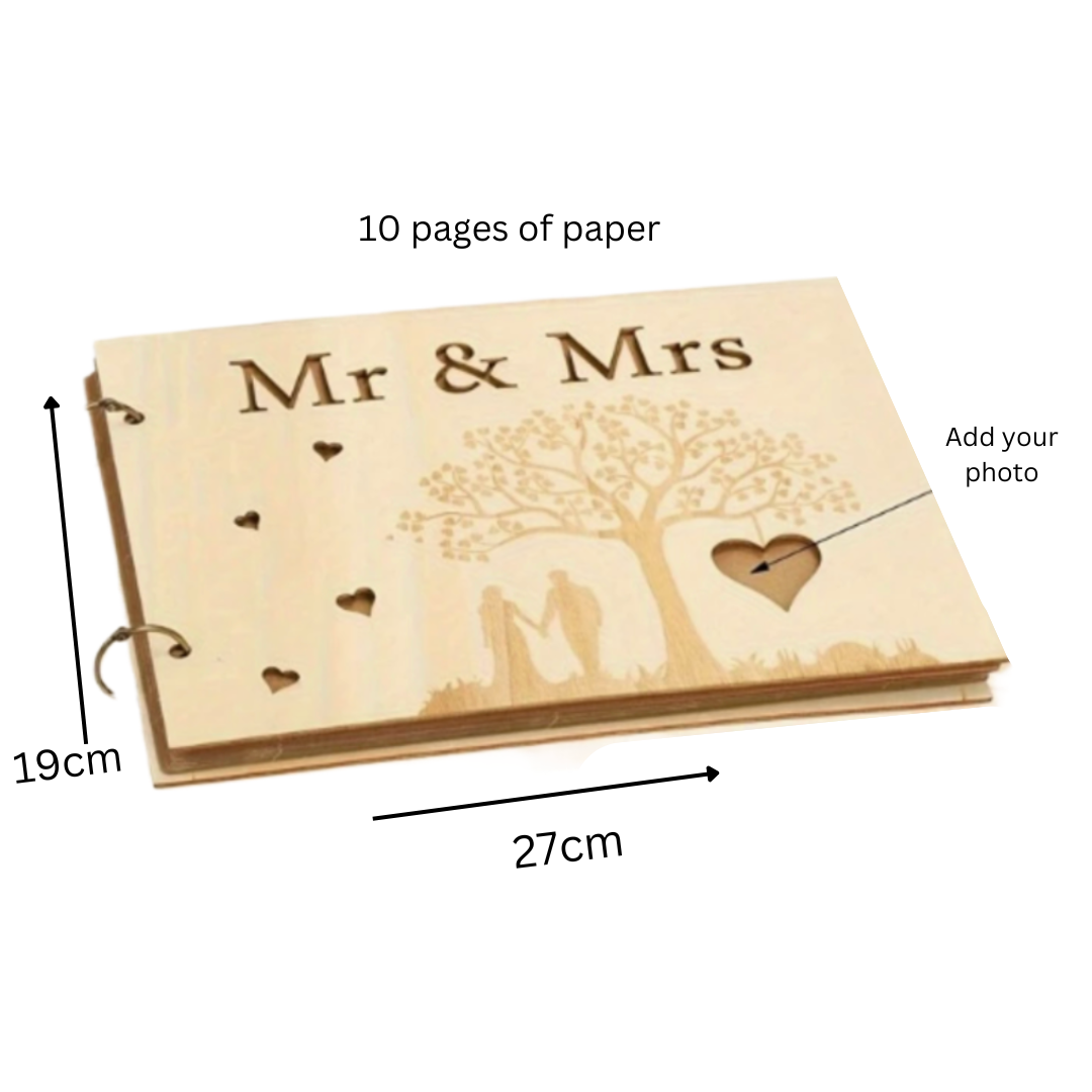 Wedding Wooden Guest Book Mr&Mrs