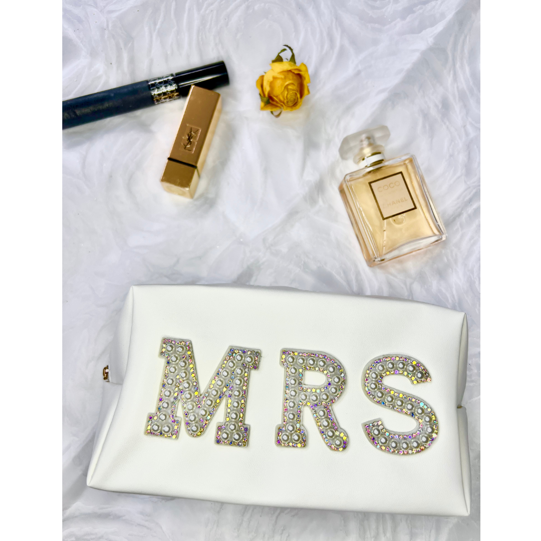 Faux Pearl Makeup Bag