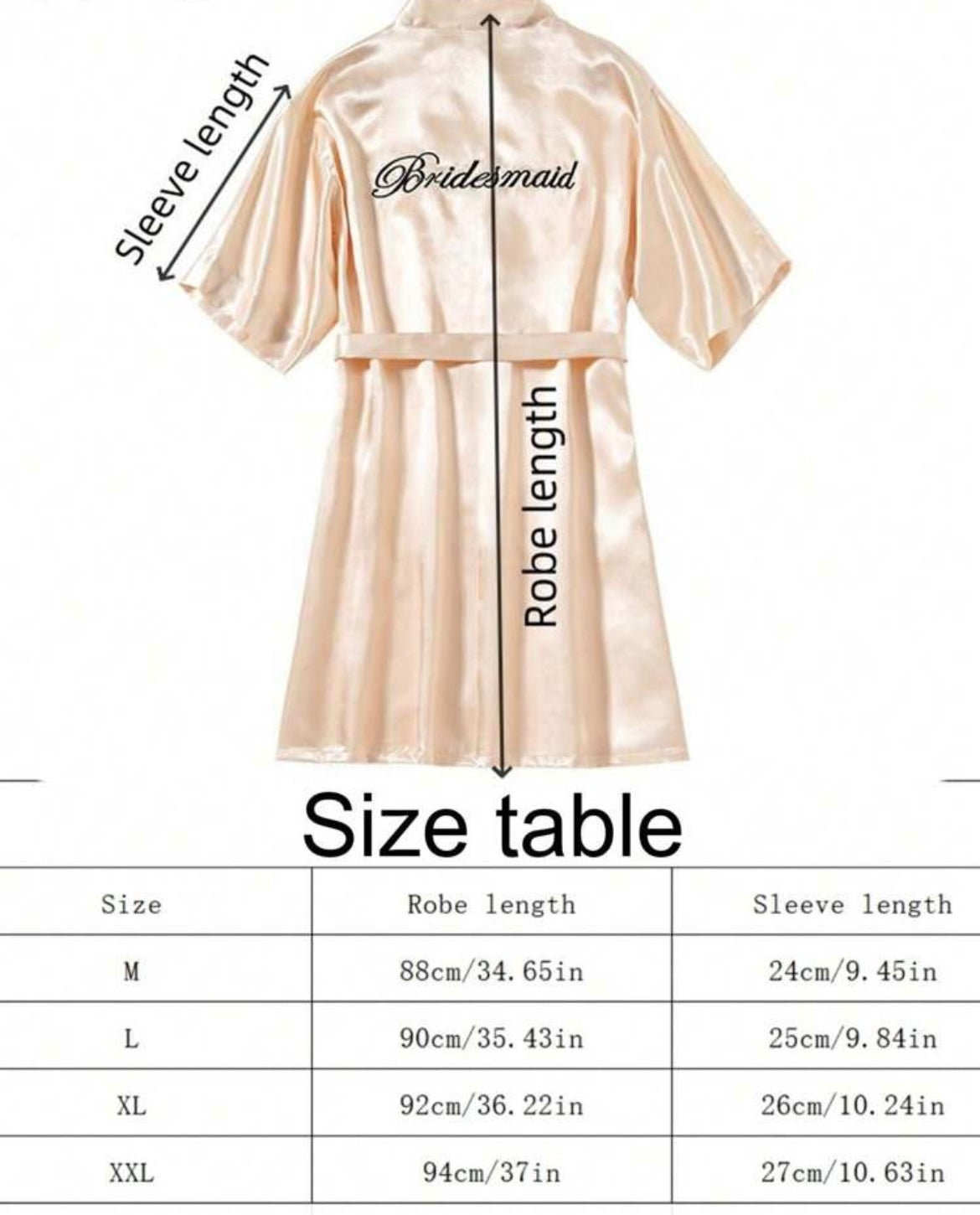 Embroidered Bridesmaid Satin Robe