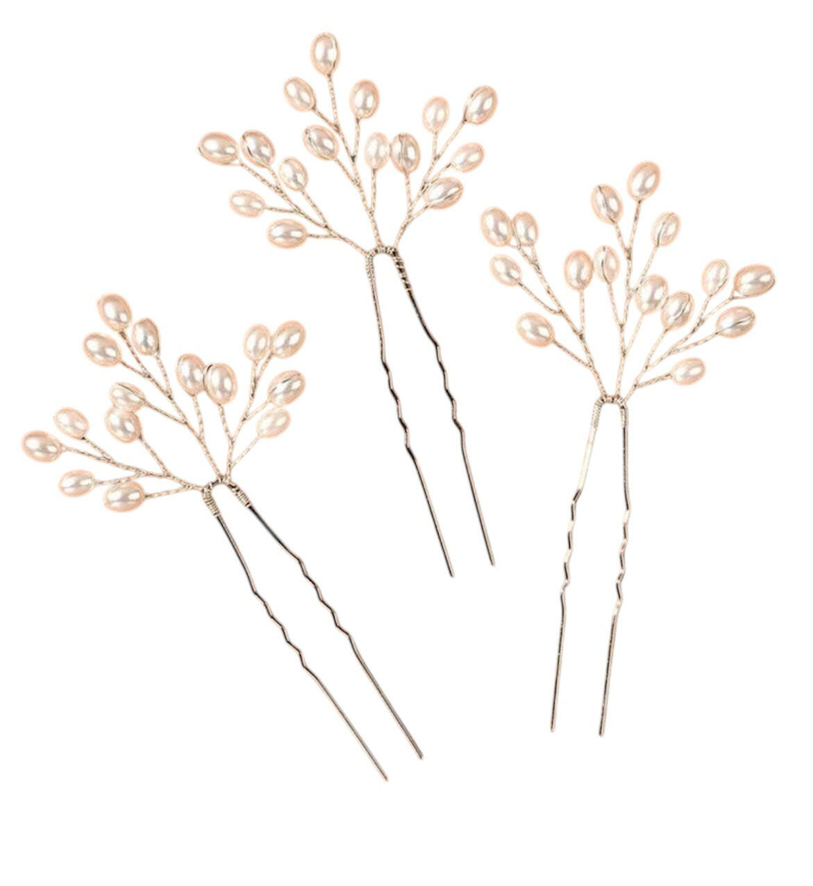 Handmade Faux Pearl and Metal Hair Fork