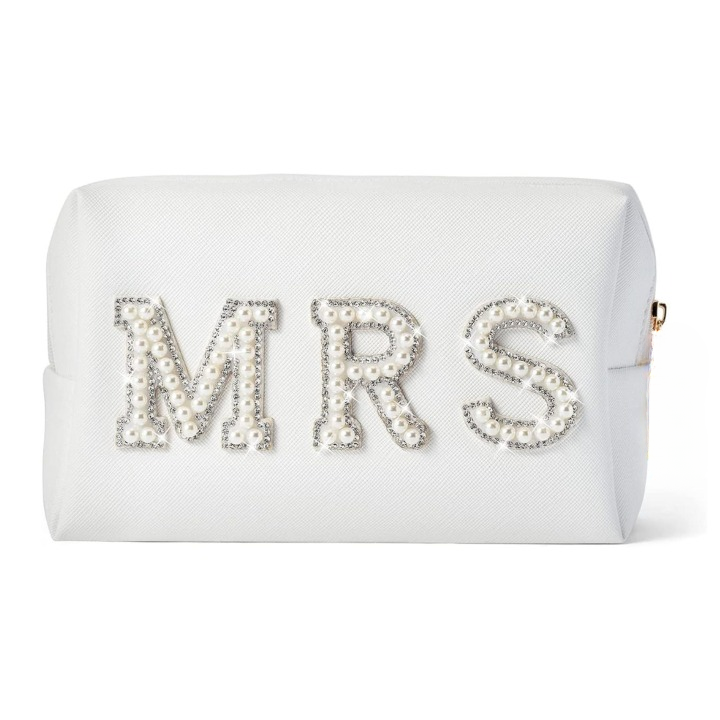 Faux Pearl Makeup Bag