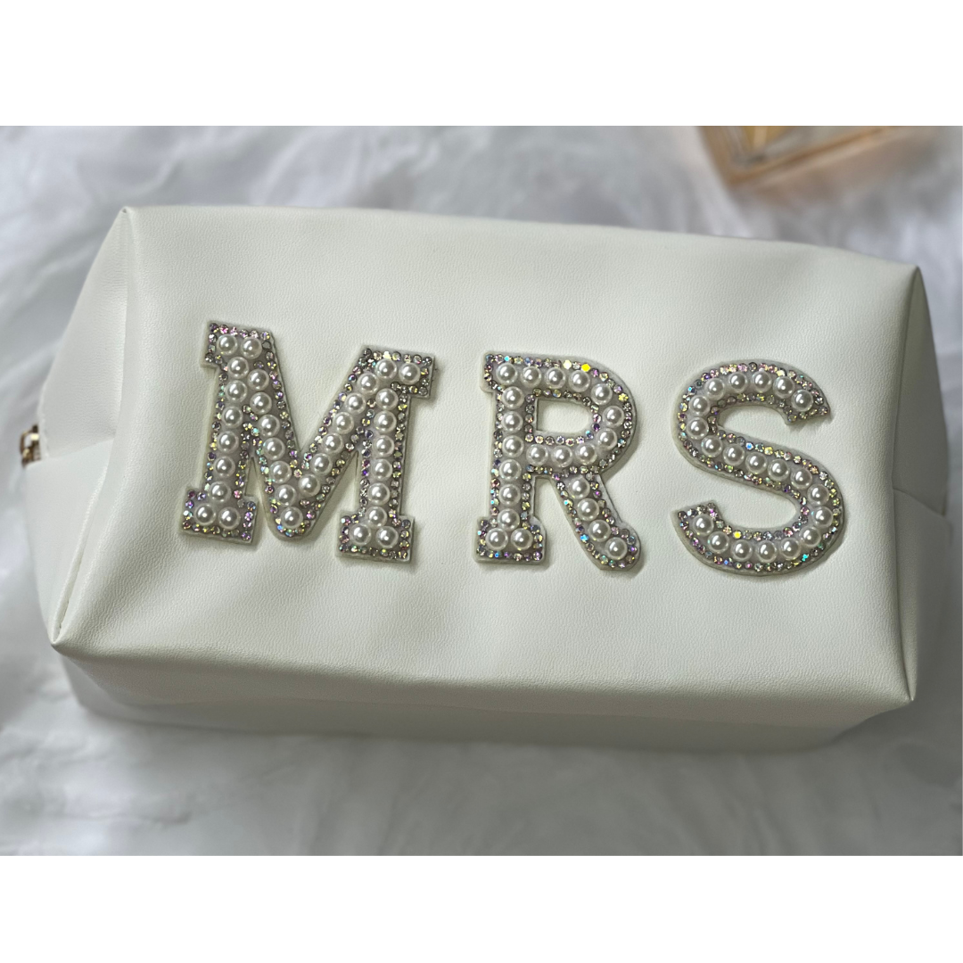 Faux Pearl Makeup Bag