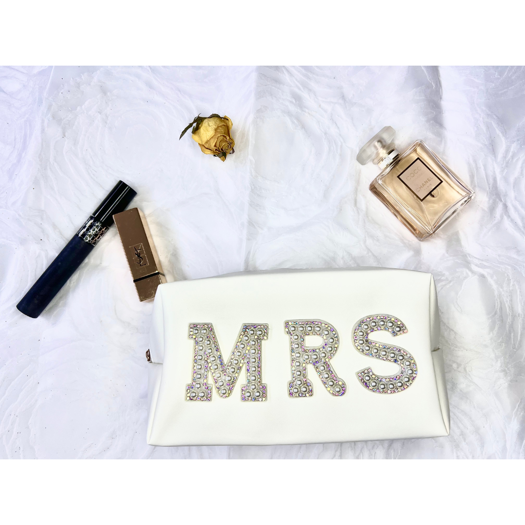 Faux Pearl Makeup Bag