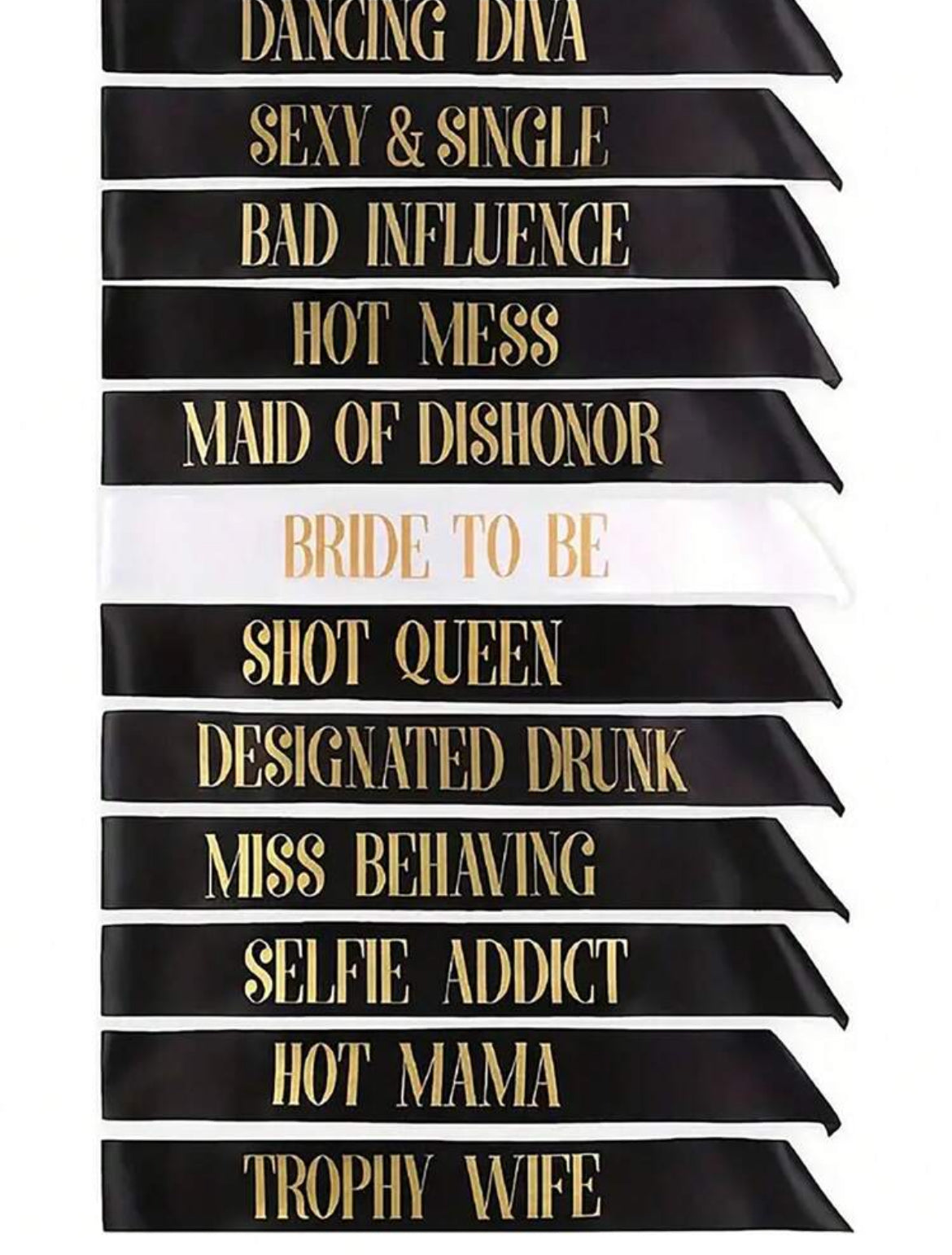 Satin Sash For Bachelorette Party | Set of 12
