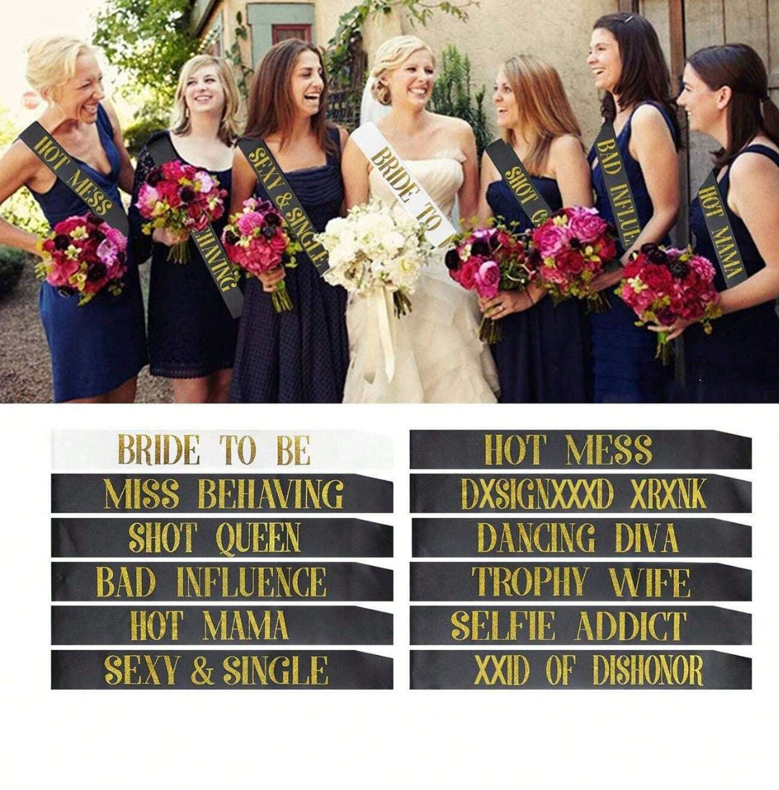 Satin Sash For Bachelorette Party | Set of 12