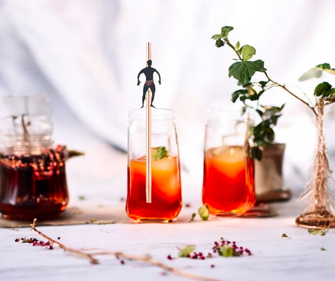 Gold Rose Paper Straws