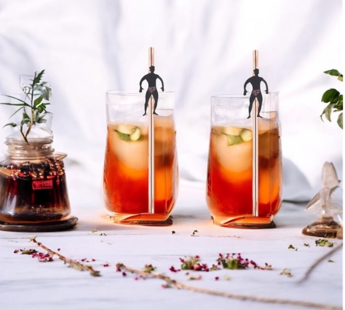 Gold Rose Paper Straws