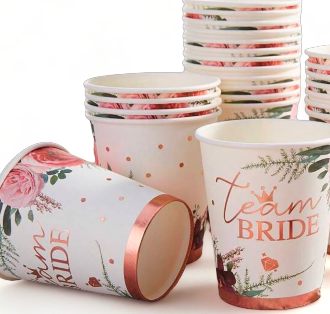 Team Bride Paper Cups