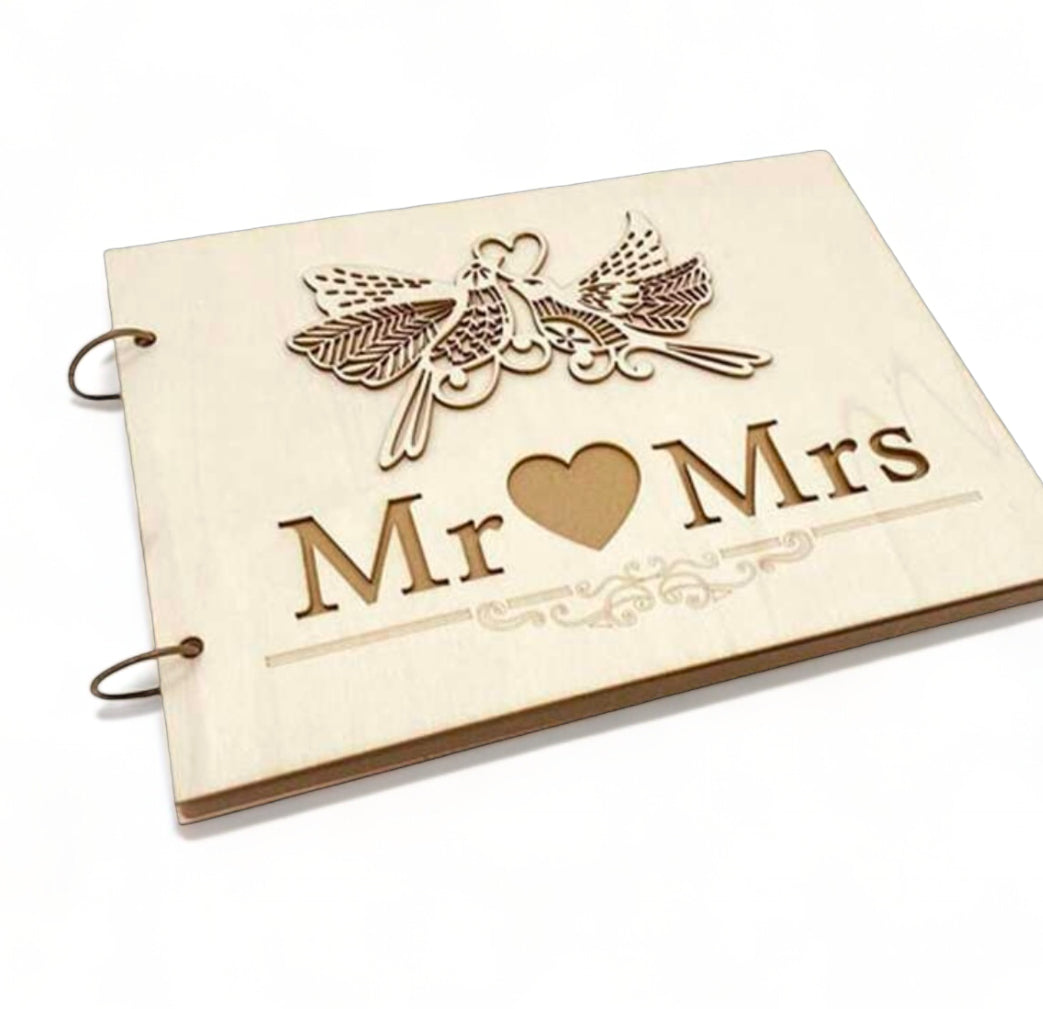 Mr & MRS Wooden Guest Book