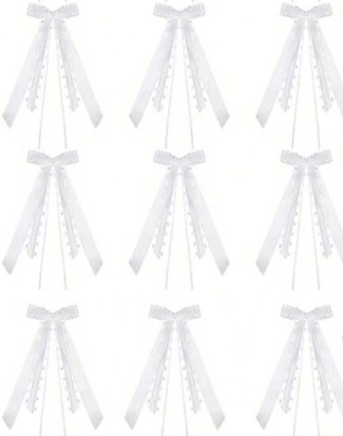 Set of 6pcs White Lace Bow Ribbon