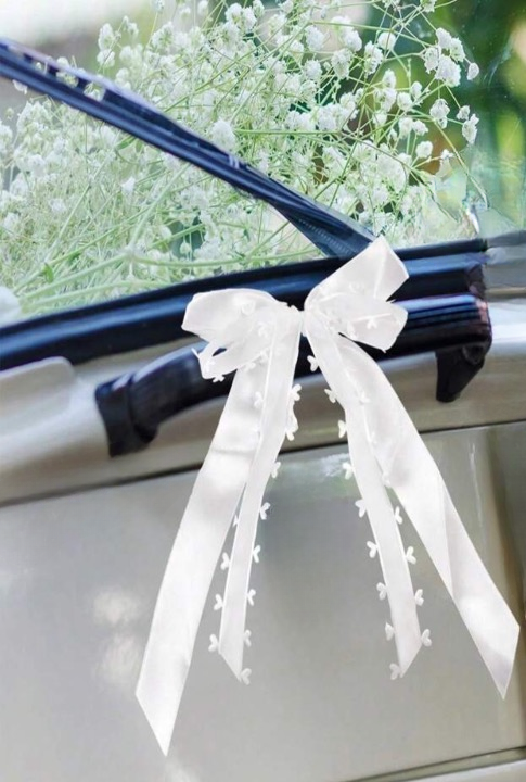 Set of 6pcs White Lace Bow Ribbon