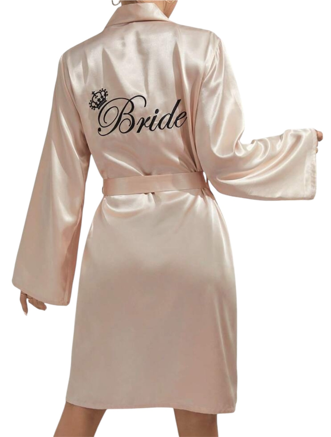 Embroidered Bride Satin Robe