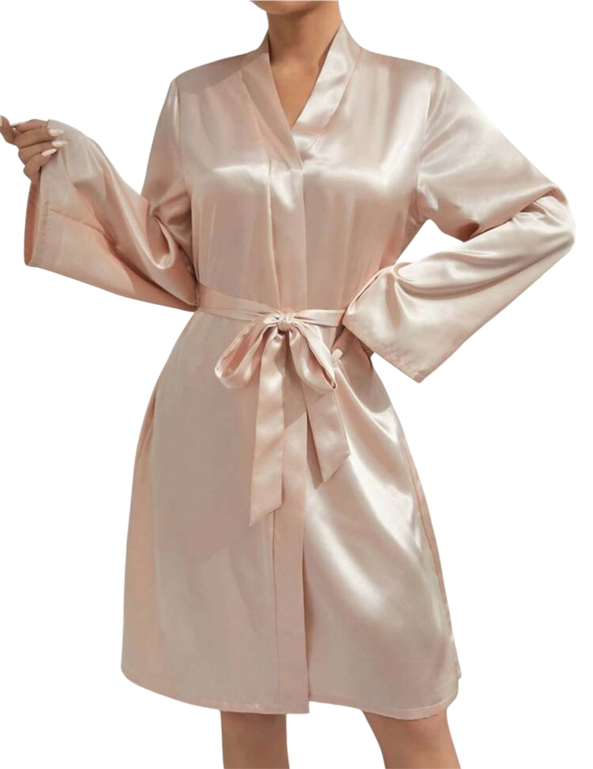 Embroidered Bride Satin Robe