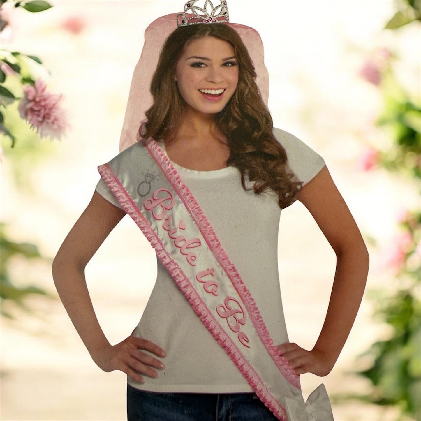 Bride to Be Deluxe Sash - Pink Ruffle Trim