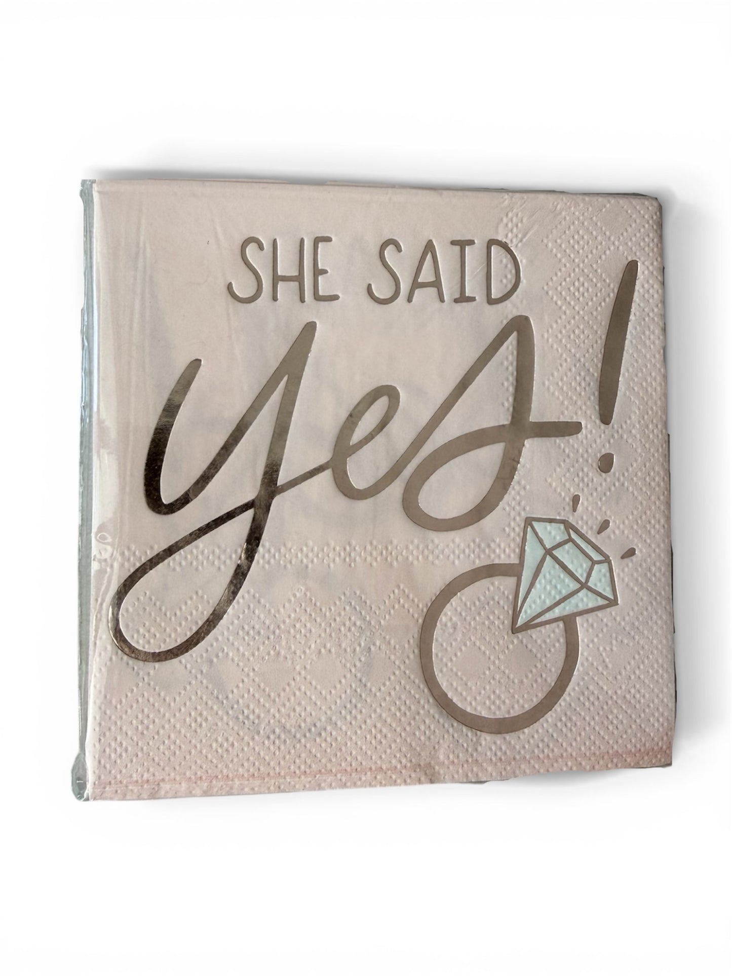"She Said Yes" Blush Pink Napkins