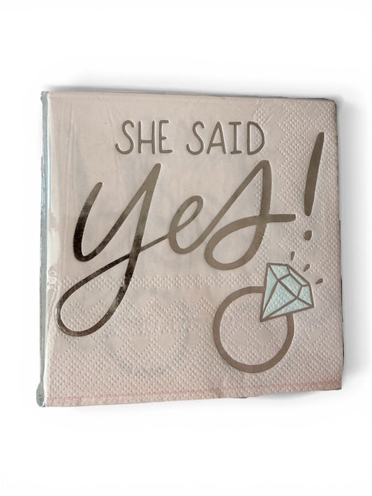 "She Said Yes" Blush Pink Napkins