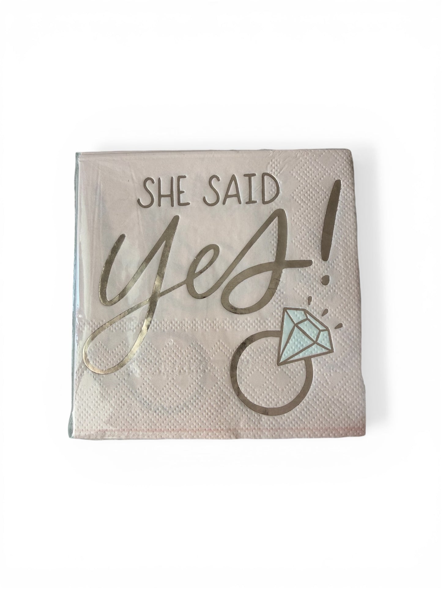 "She Said Yes" Blush Pink Napkins