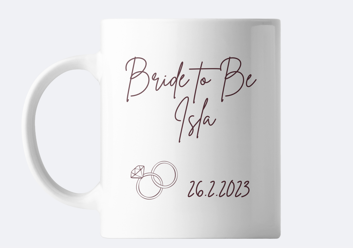 Bride to be Personalised Mug - Rings
