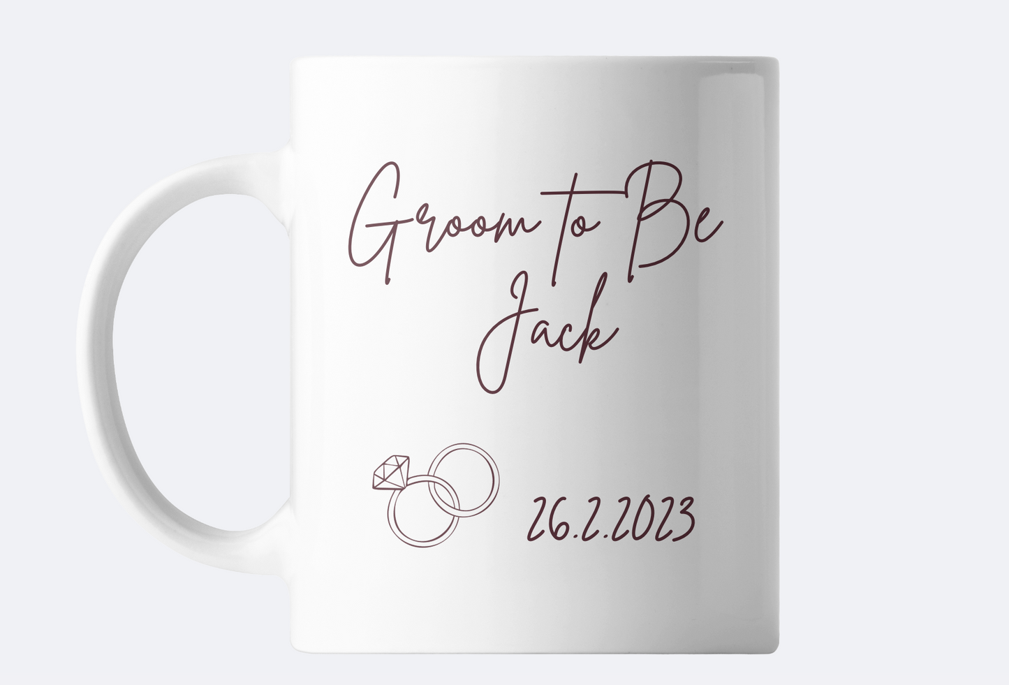 Groom To Be Personalised Mug - rings