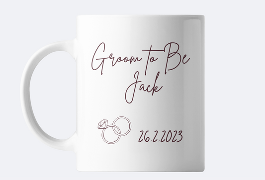 Groom To Be Personalised Mug - rings