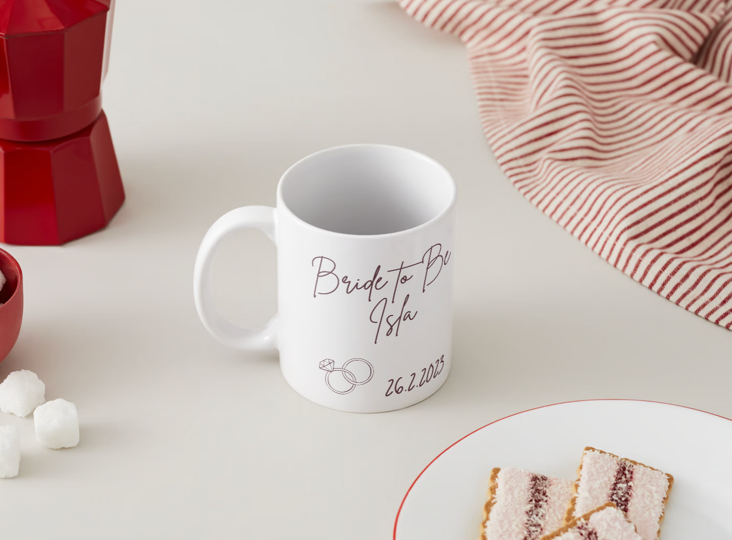 Bride to be Personalised Mug - Rings