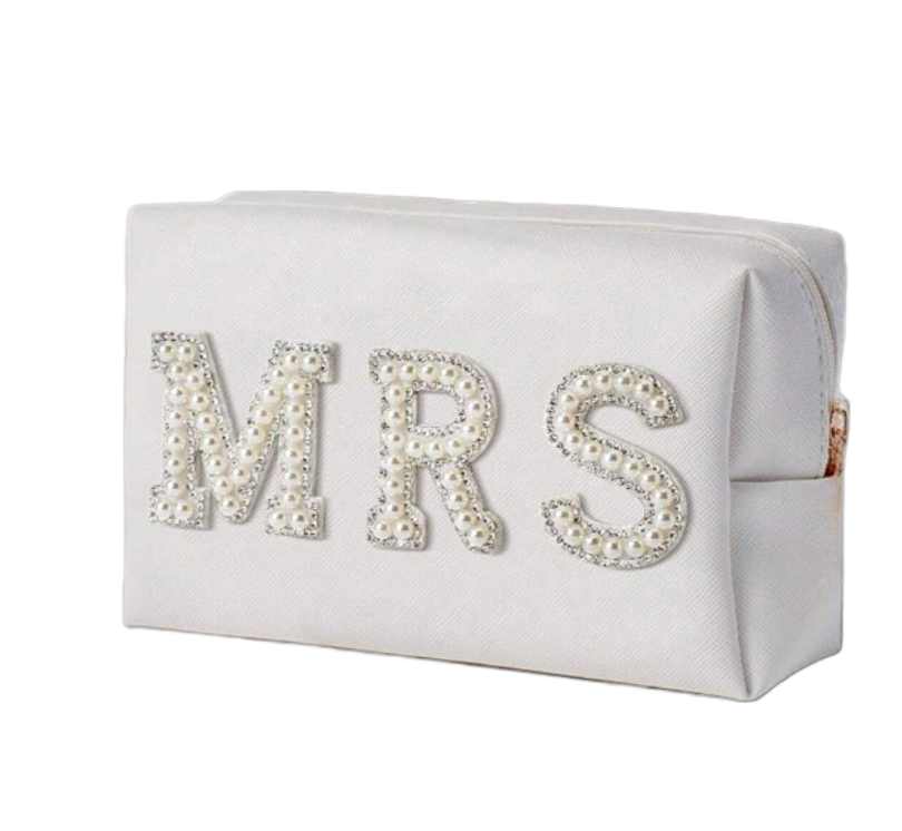 Faux Pearl Makeup Bag