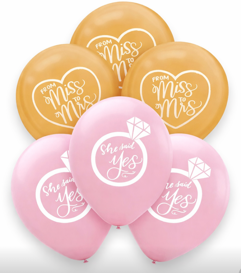 From Miss To Mrs & She said yes Balloons