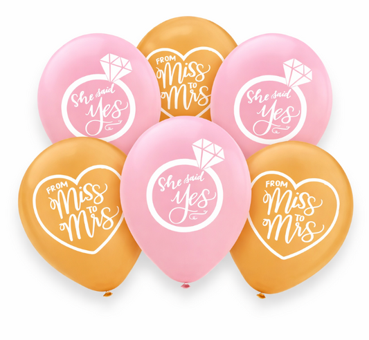 From Miss To Mrs & She said yes Balloons