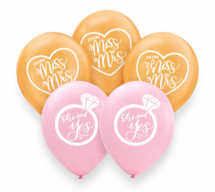 From Miss To Mrs & She said yes Balloons