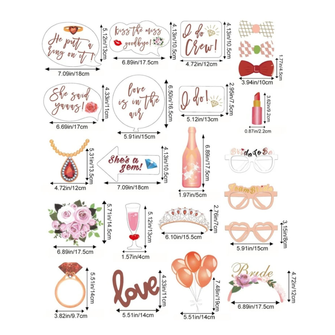 Bridal Photo Booth Props