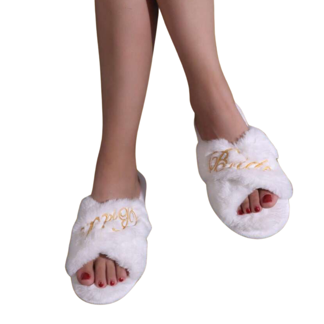 Bride Fluffy Slippers
