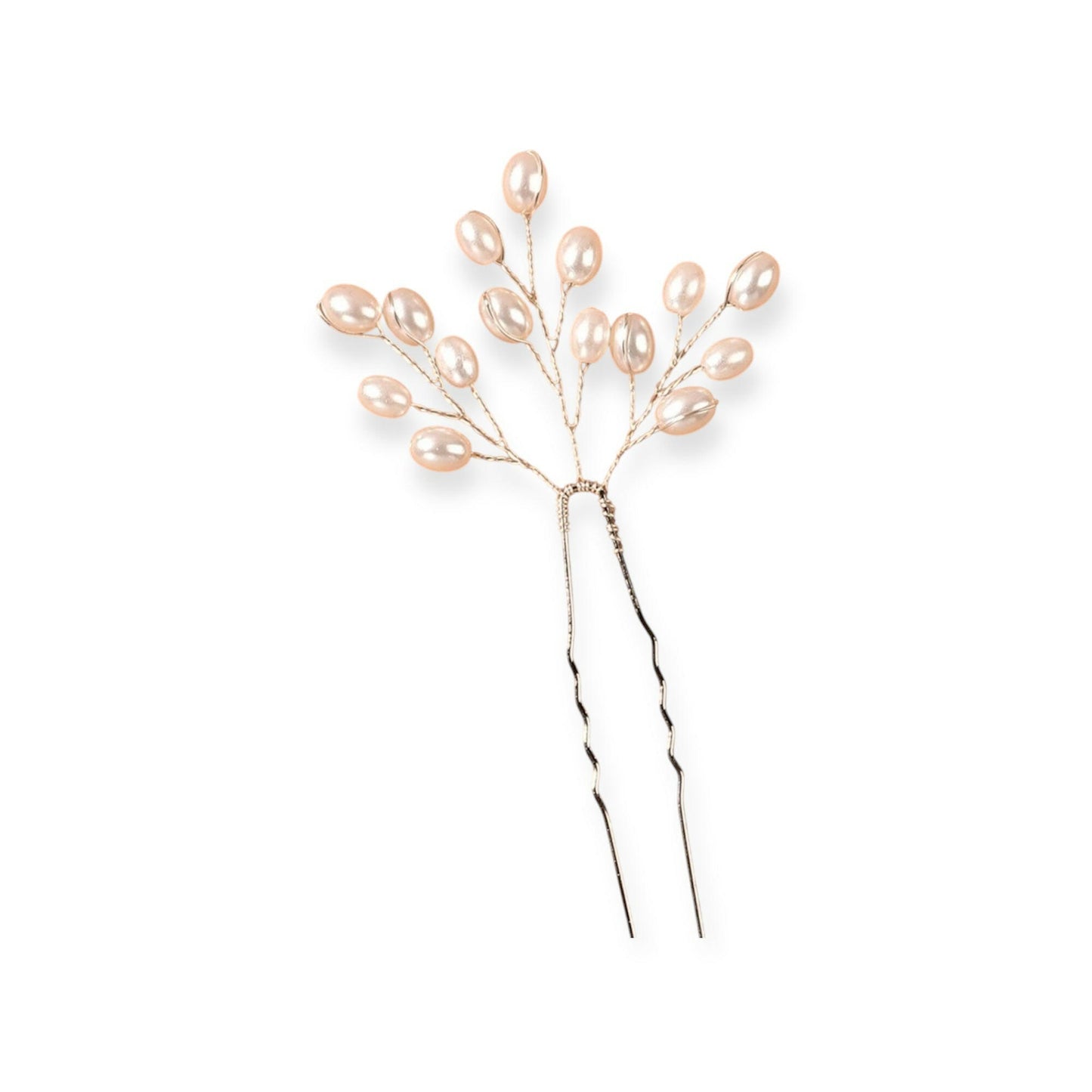 Handmade Faux Pearl and Metal Hair Fork